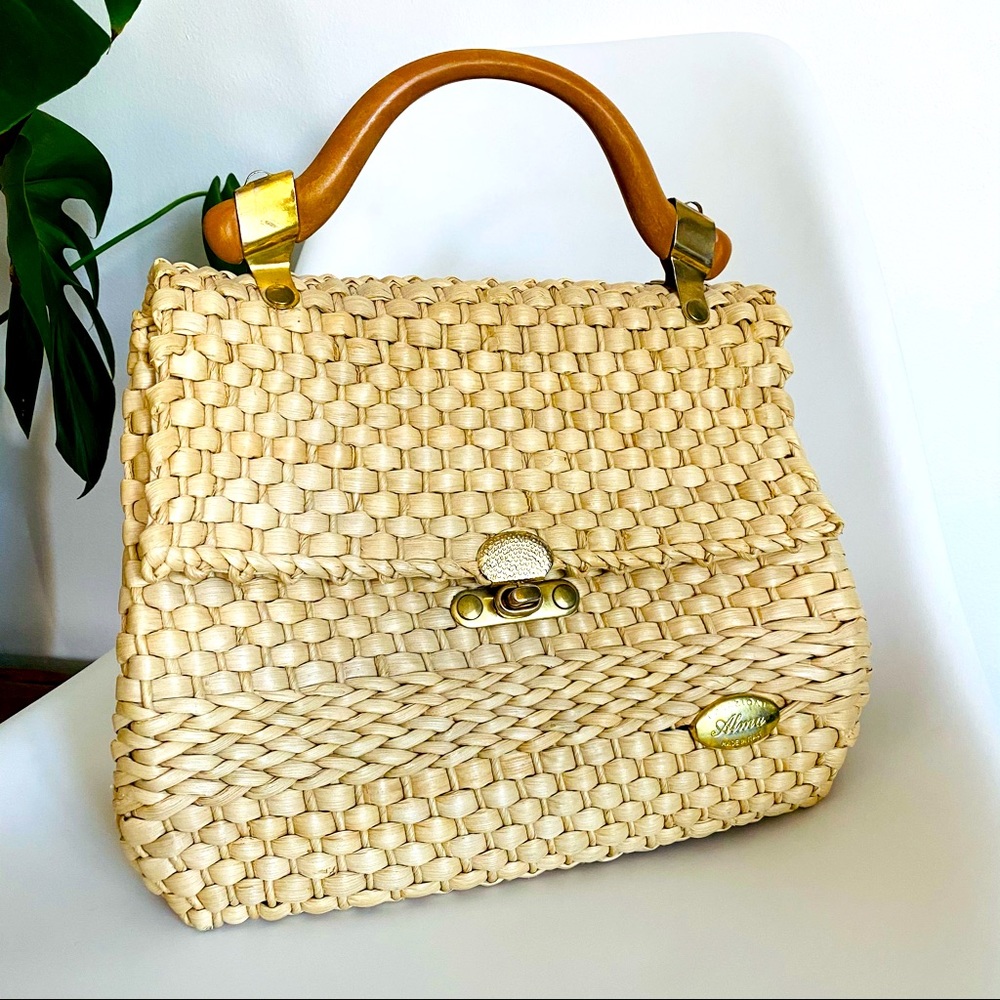 Creazioni Alma Italian Rattan vintage doctor bag